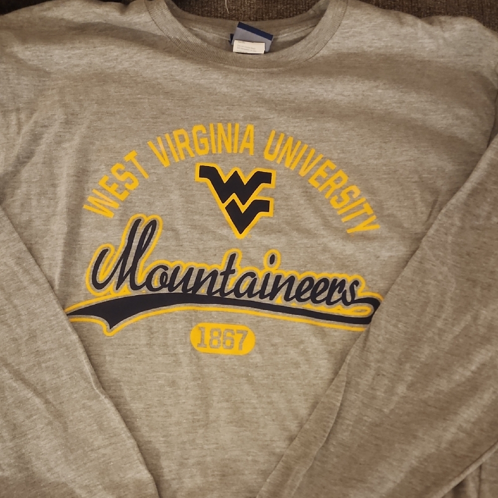 Men's West Virginia University Gray Long-sleeve T-shirt NWT